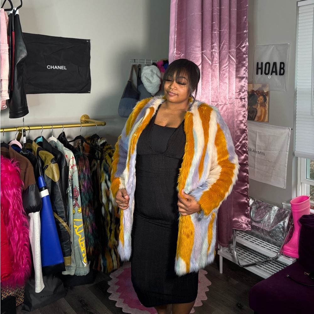 Forever 21 multi color fur coat